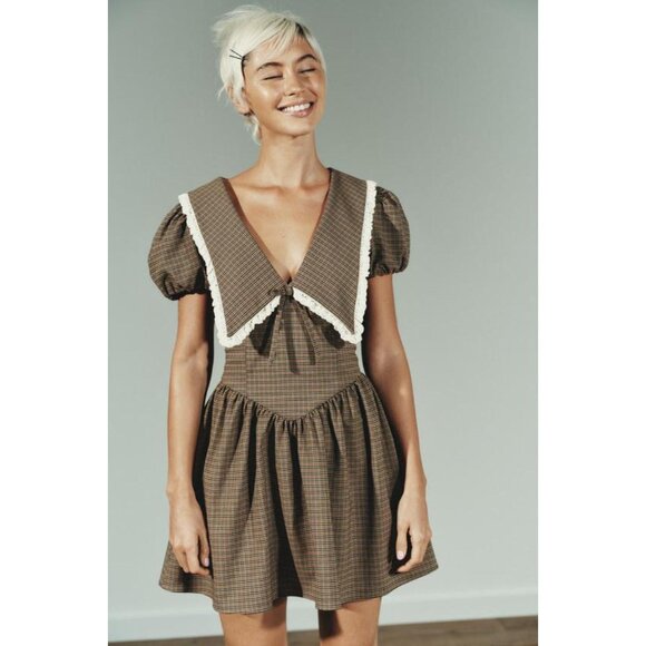 Zara Dresses & Skirts - ZARA PLAID PETER PAN COLLAR DRESS